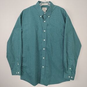 L.L. Bean 100% Cotton Wrinkle Free Traditional Fit Windowpane Pattern Sz. L-Reg